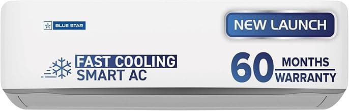 Blue Star 1.5 Ton 3 Star,New Star Rated, Wi-Fi Smart Inverter Split AC (Copper, 5 in 1 Convertible Cooling, DigiQ Hepta Sensor, Blue Fins,Turbo Cool,Blue Fins (IA318ZXUS, White)