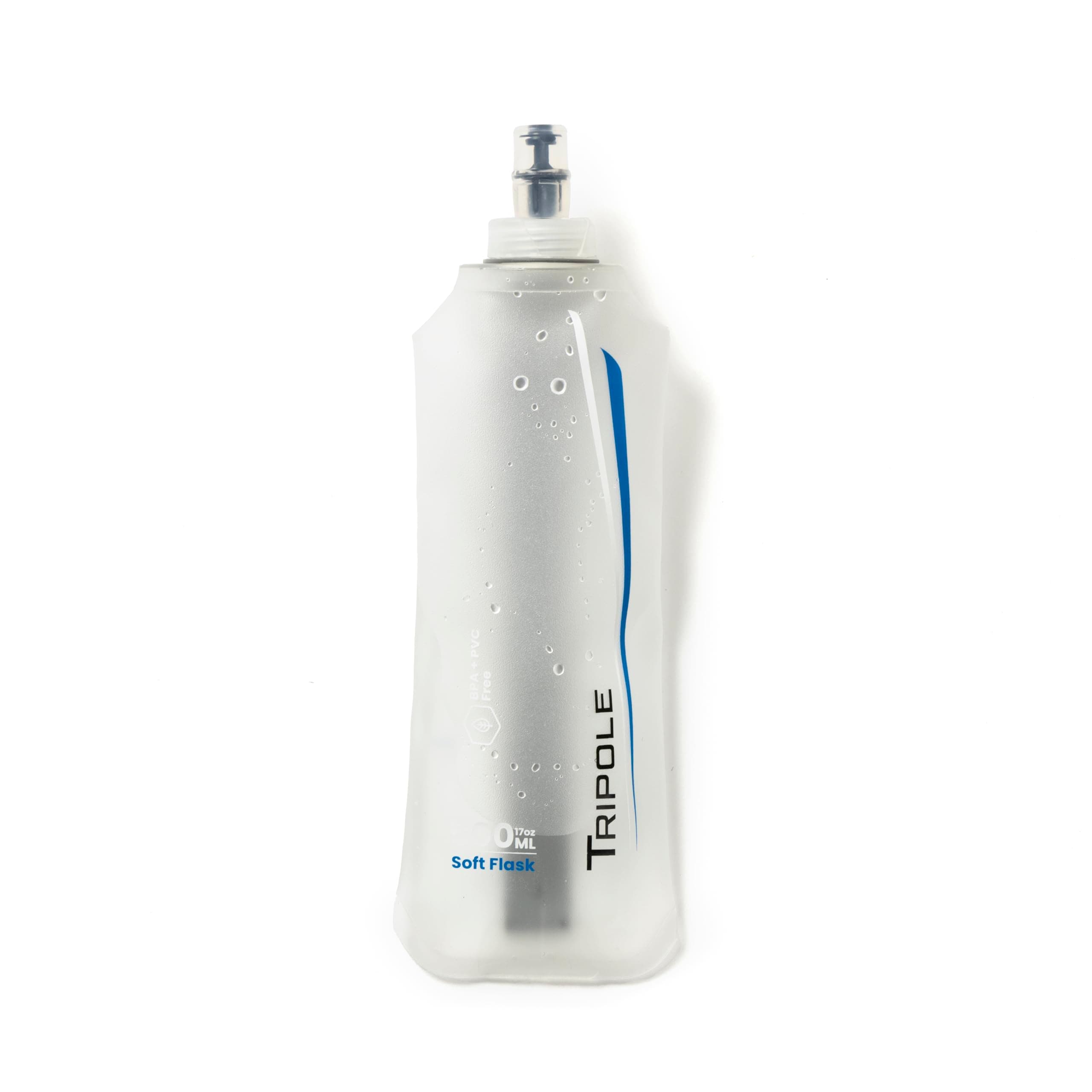 TRIPOLE Hydration & Water Soft Flask for Running and Cycling | 500 mL (White)
