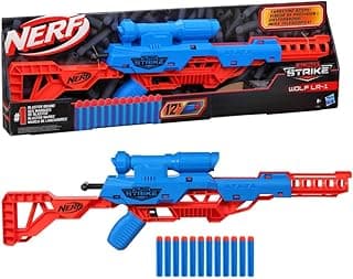 Nerf Alpha Strike Wolf LR-1 Blaster with Targeting Scope, 12 Nerf Darts, Toys for Kids Teens and Adults, Fun Gift Toy for Boys, Birthday Gift Toy for Kids Ages 8+