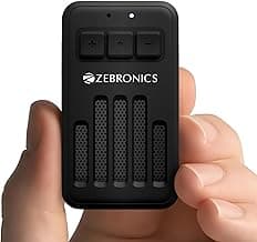 ZEBRONICS Clipper, 4 Watts, Wearable Bluetooth Speaker with Mic, Magnetic Clip-On, Upto 20 Hours Playback, Bluetooth v5.3, Carry Loop, Adventure & Travel Companion, Portable Speaker (Black)