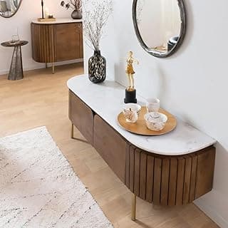 The Attic Carlston TV Cabinet,Solid Wood Sideboard TV Cabinet for Living Room – Carlston Model, Provential Teak Matte Finish