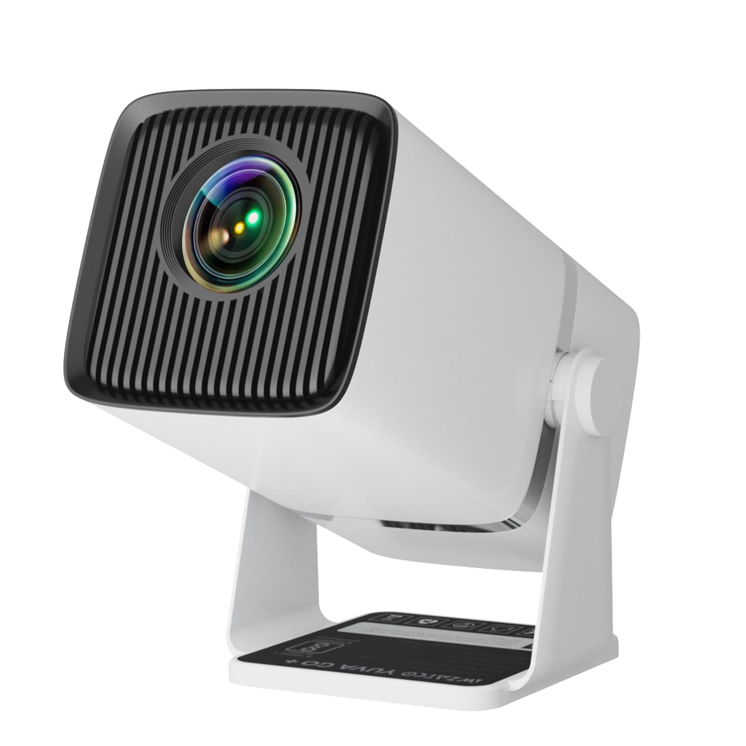 WZATCO Yuva Go Plus, 1080P Native Smart Android Projector, Rotatable, Auto & 4D Keystone, 9000 Lumens, WiFi-6 & BT, Screen Mirroring, ARC, Room Portable Home Cinema, White