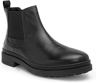 Thomas Crick Men’s Genuine Leather Mid-Top Chelsea Boots – Slip-On Ankle Boots with Pull Tab, Ortho Comfort in-Sock & Cleated Grip Outsole for Formal or Casual Wear