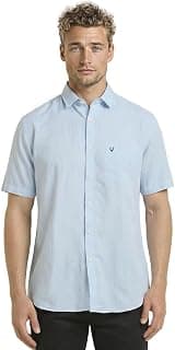 Allen Solly Men's Linen Casual Shirt | Solid | Half Sleeve | Breathable Premium Linen | Summer & Vacation Wear