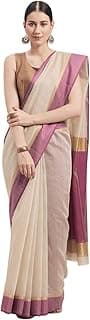 Rajnandini Women's Cotton Silk Woven Check Print Traditional Saree With Blouse Piece
