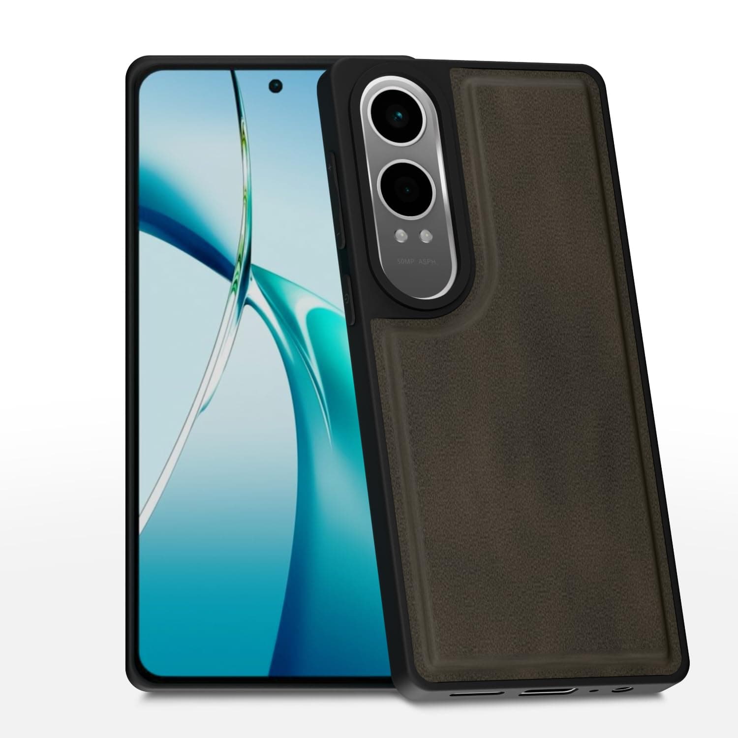 Amazon Basics Back Cover for OnePlus Nord CE 4 Lite 5G | Premium PU Leather | Soft Touch Finish | Full Camera Protection | Raised Edge Bumper Case (Brown)