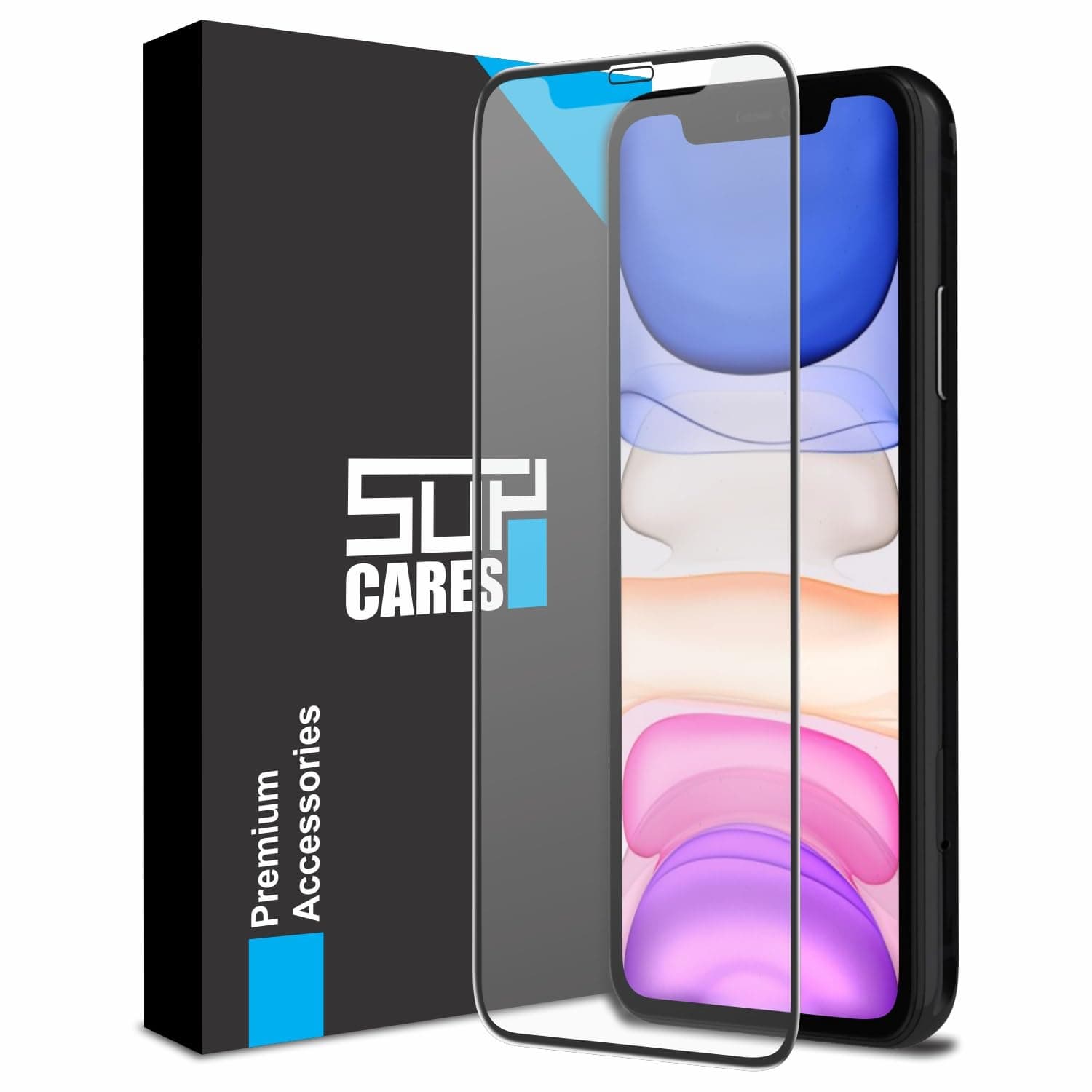 SupCares Matte Anti-Glare Tempered Glass for iPhone 11 and iPhone XR (6.1 Inch) With Installation Kit | Military-Grade Gorilla Screen Protector | Edge to Edge Coverage | Black