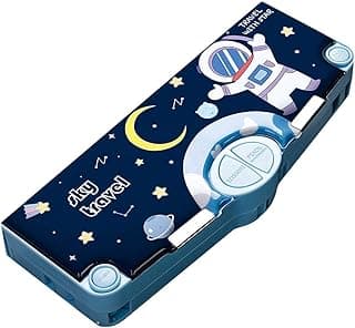 PLUSPOINT Plastic Astronaut Multifunctional Pencil Box For Kids,Space Theme Pencil Case,Magnetic Pencil Box,Pop Up Pencil Box With Buttons,Space Theme Return Gifts For Kids,Boys&Girls,Multicolor