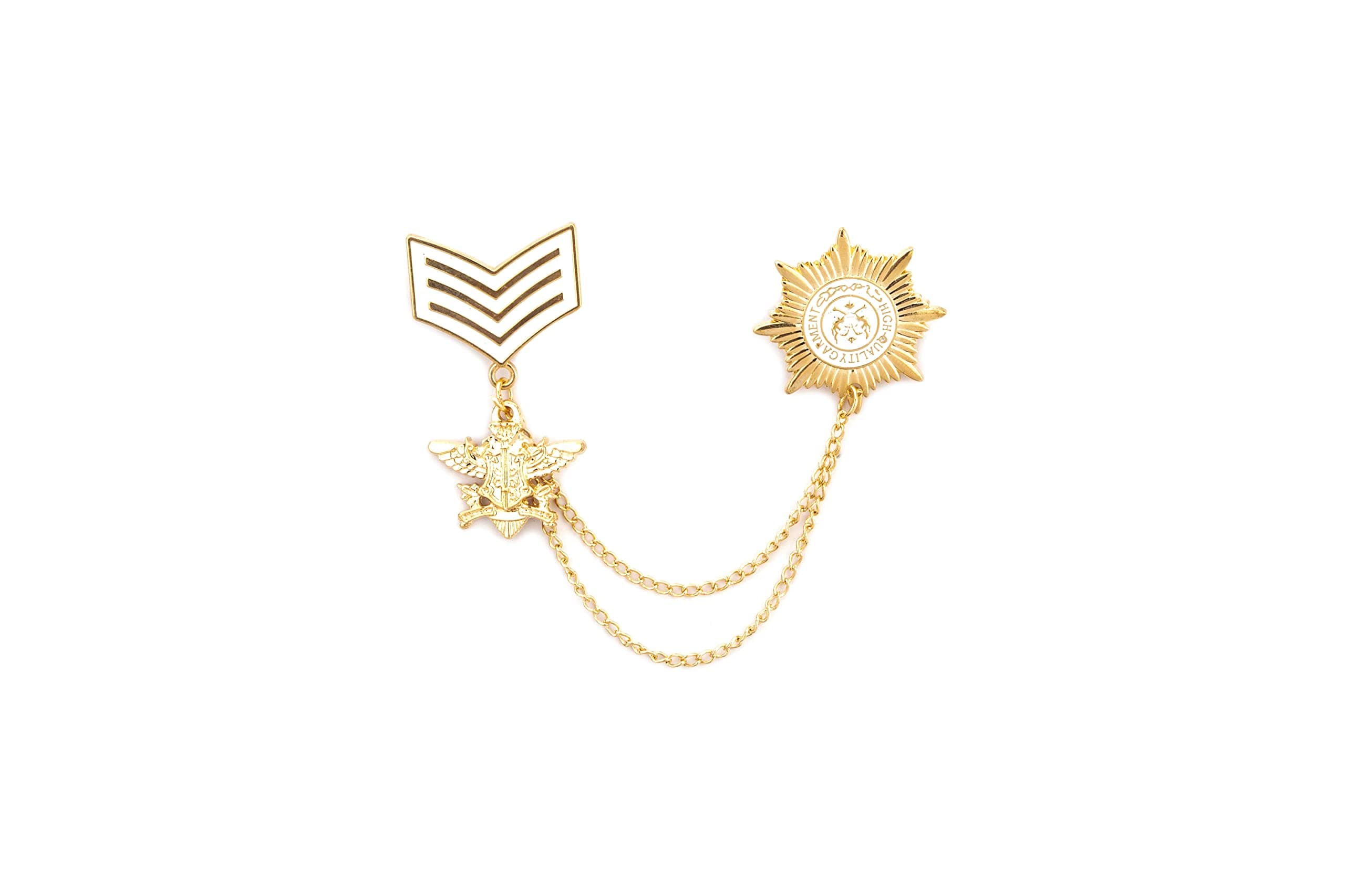 Knighthood Badge With Star And Hanging Tassel Chain Collar Pin Brooch, Suit Stud, Shirt Studs, Lapel Pin Accessories for Men Women