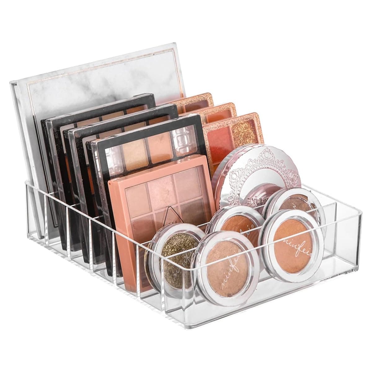 MAYCREATE® Make Up Organizers and Storage for Vanity, 7 Sections Divided Clear Acrylic Cosmetics Organizer for Drawer and Bathroom | Multi-Section Makeup Storage for Vanity Use, Clear Acrylic Build, Space-Saving Layout, Easy Clean, Reliable Daily Use