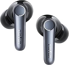 EarFun Air Pro 4 Hybrid Adaptive Noise Canceling Wireless Earbuds Bluetooth, 2024 VGP Award, Qualcomm Snapdragon Sound, aptX™ Lossless, 6 Mics AI Call, LDAC Hi-Res Audio, BT5.4, 52H, Sliver Black