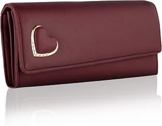 ALSU Women's Hand Wallet Purse Clutch | Phone Pocket | Coin Pocket | 4 Card Slots (Maroon)