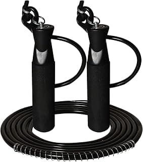 SIMRAN SPORTS Jumping Skipping Rope for Gym Training, Exercise and Workout, Black, (BLKSKIPPNEWSEPT), Polyvinyl Chlorine (PVC)
