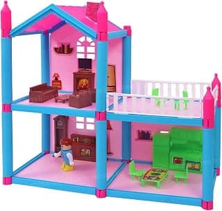Toyshine DIY Doll House Creative Edition with Accessories Included (Multicolour, 78 Pieces)