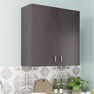VIKI Furniture |Buffet Modular Kitchen Wall Cabinet – Two Door Cabinet | Space Saving Rack for Spices | DIY Home Storage Cupboard(Dark Wenge – 30D x 80W x 80H cm) | 1 Year Warranty