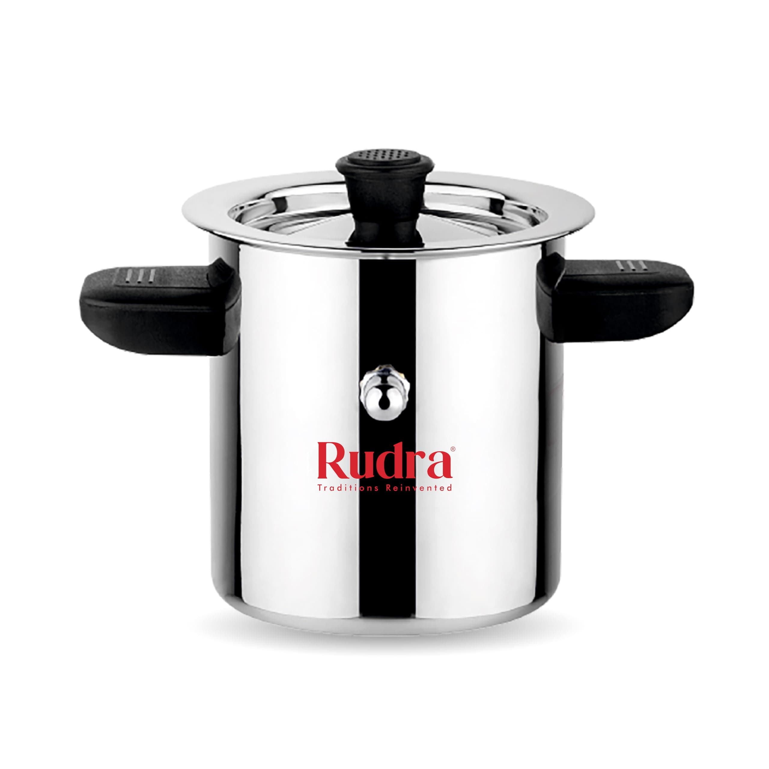 Rudra Stainless Steel Long Milk Boiler 3L | Double-Walled Spill-Proof Design | Induction & Gas Compatible Milk Pan | Rust-Free 202 Grade Steel with Whistle Indicator