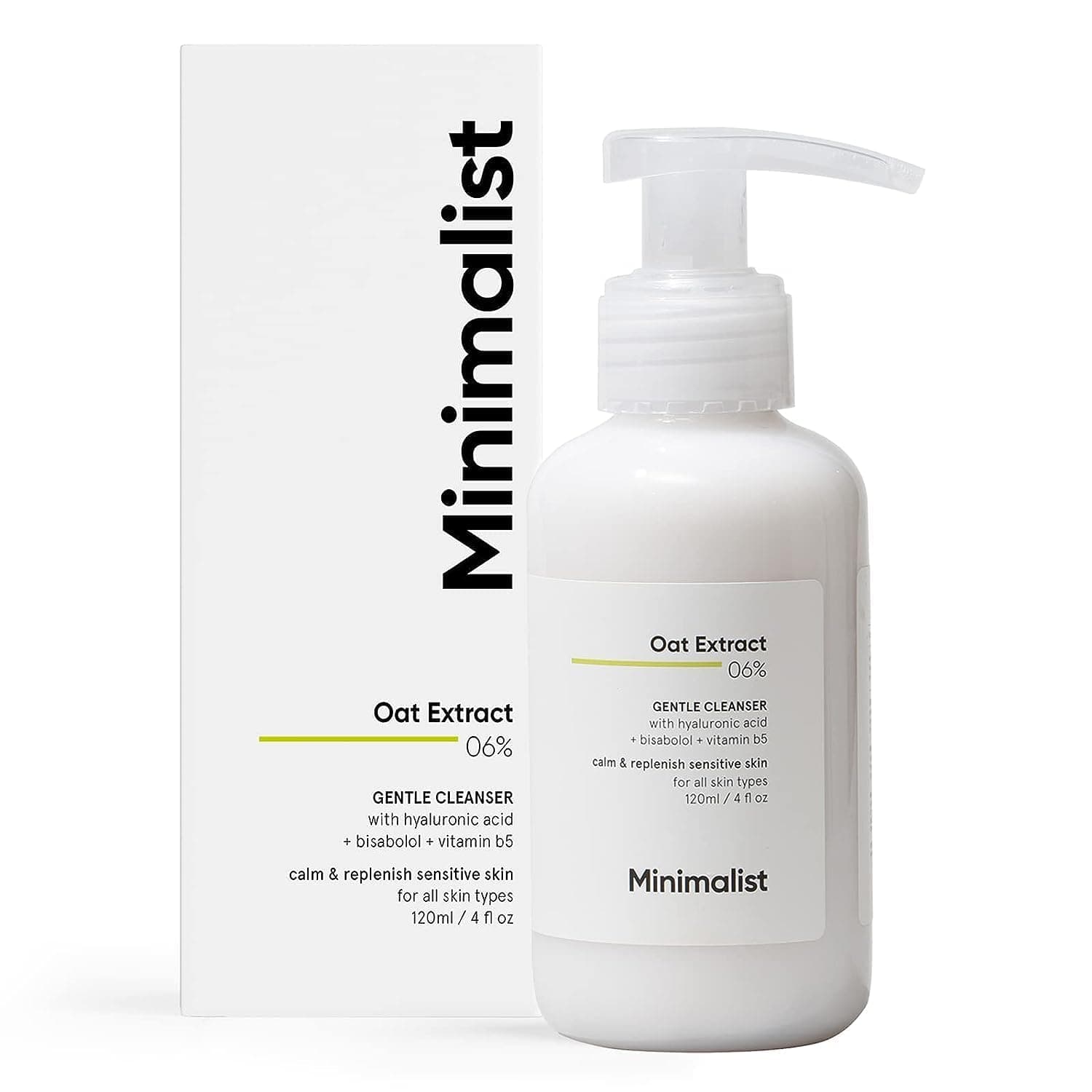 Minimalist Gentle Face Wash With B12 + 6% Oat Extract & Hyaluronic Acid For Sensitive Skin (Dry to Normal) | Sulphate Free | Non-Drying | Fragrance Free | Gentle Cleanser (120 ML)