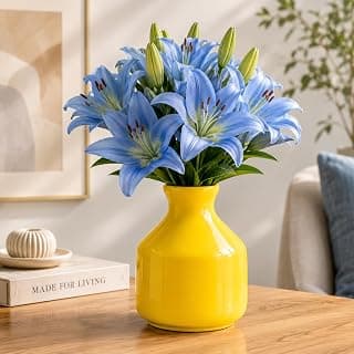 Pure Source India Ceramic Decorative Flower Vase/Pot for Living Room, Home Decor Without Flowers (Yellow) (3.5 inch)