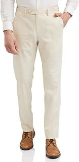 Peter England Men's Slim Fit Mid Rise Solid Formal Trouser