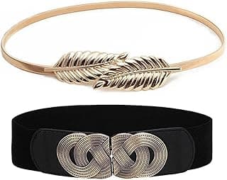 Shining Diva Fashion 2pcs Combo Waist Belts for Women and Girls | Stylish Belts for Dresses Jeans Saree | Celebrity Inspired Fashion Accessories
