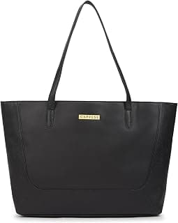 Caprese Yorkie Horizontal 14 Inch Laptop Compatible Large Tote Bag for Women | Stylish, Durable, and Spacious with Multiple Compartments, Back Zipper Pocket for Work, Travel, and Everyday Use