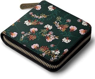 DailyObjects Women's Zip Wallet | Made with Vegan Leather Material | Carefully Handcrafted | Holds up to 8 Cards | Slim and Easy to Fit in Pocket | Coin Pocket with Button Closure