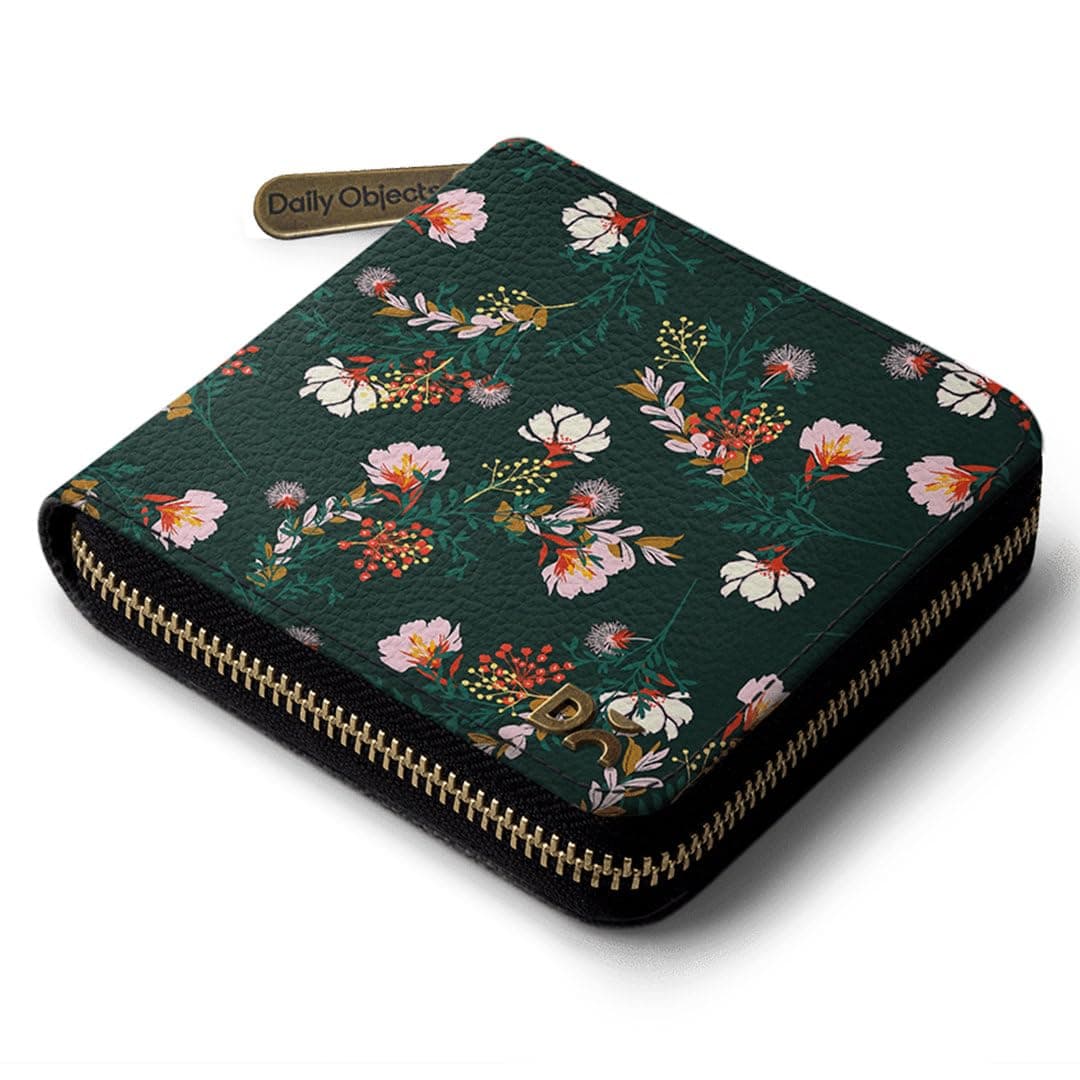 DailyObjects Women's Zip Wallet | Made with Vegan Leather Material | Carefully Handcrafted | Holds up to 8 Cards | Slim and Easy to Fit in Pocket | Coin Pocket with Button Closure | Carefully Handcrafted