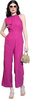 Tokyo Talkies Women's Sleeveless Round Neck Solid Jumpsuit |Stylish | Casual