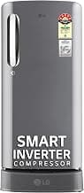 LG 185 L, 5 Star, Smart Inverter Compressor, Direct-Cool Single Door Refrigerator (GL-D201APZU.BPZZEBN, Shiny Steel, Base stand with drawer & Fast Ice Making)