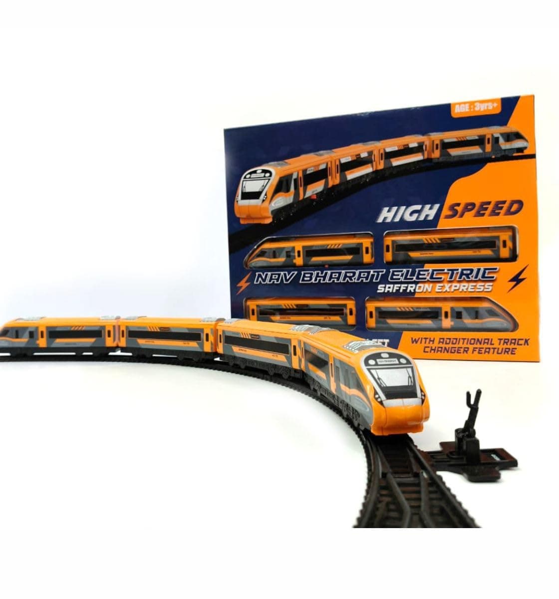 Vande Bharat Express Battery Operated Train Set for Kids with Tracks & Coaches | Big Size Electric Locomotive Toy Train with Interlocking Railway Track & Track Changer | Indian Train Toy for Boys