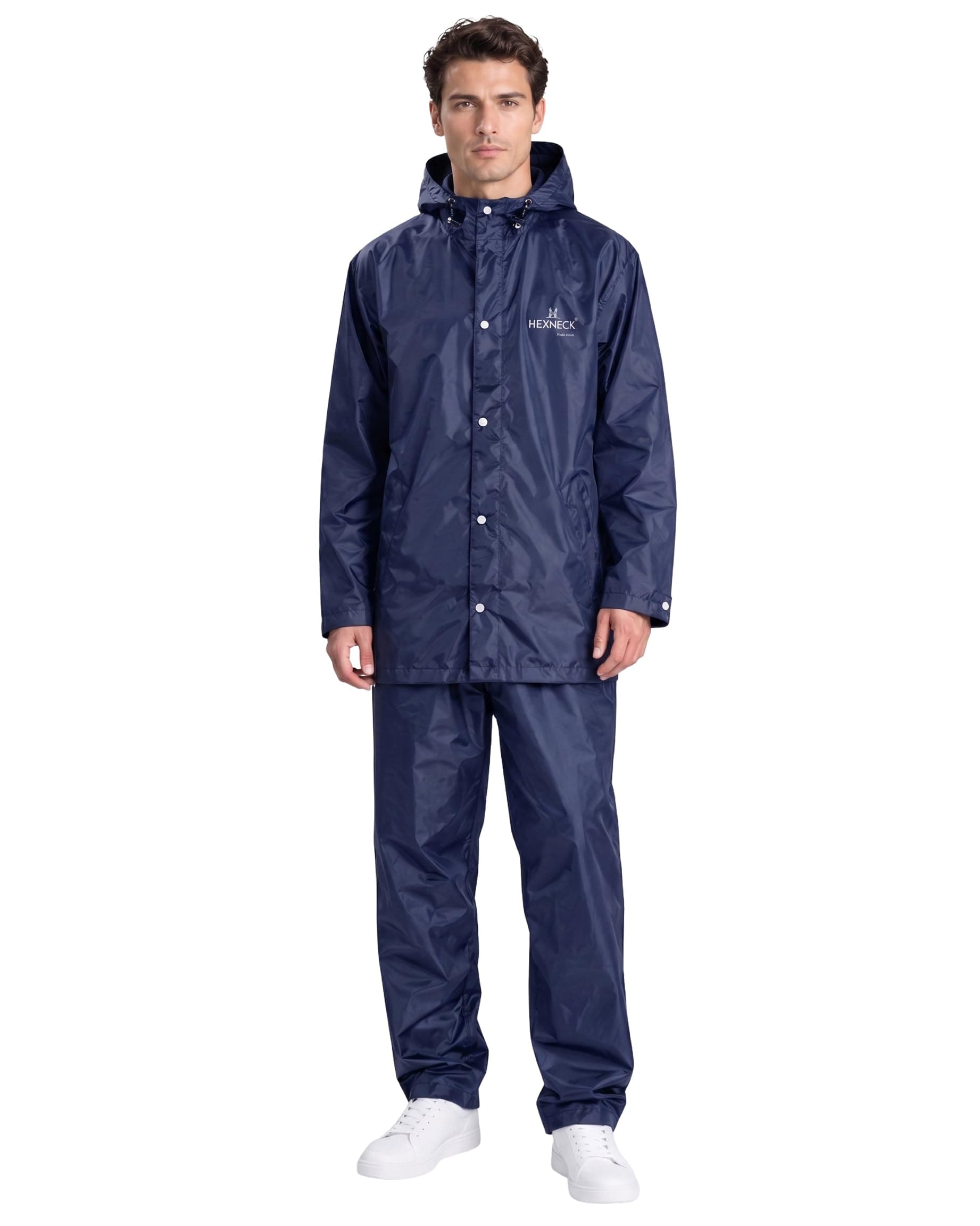 TOPLOT Rain Coat for Men Waterproof Raincoat with Pants Polyester Reversible Double Layer Rain Coat For Men Bike Rain Suit Rain Jacket Suit Inner Mobile Pocket with Storage Bag