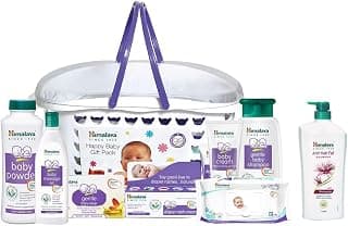 Himalaya Baby Gift Pack Basket,Pack of 1 Set,White & Himalaya Anti-Hair Fall Shampoo | 1000ml