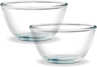 Treo by Milton Borosilicate Glass Mixing Bowl (Transparent, 500 ml) - Set of 2
