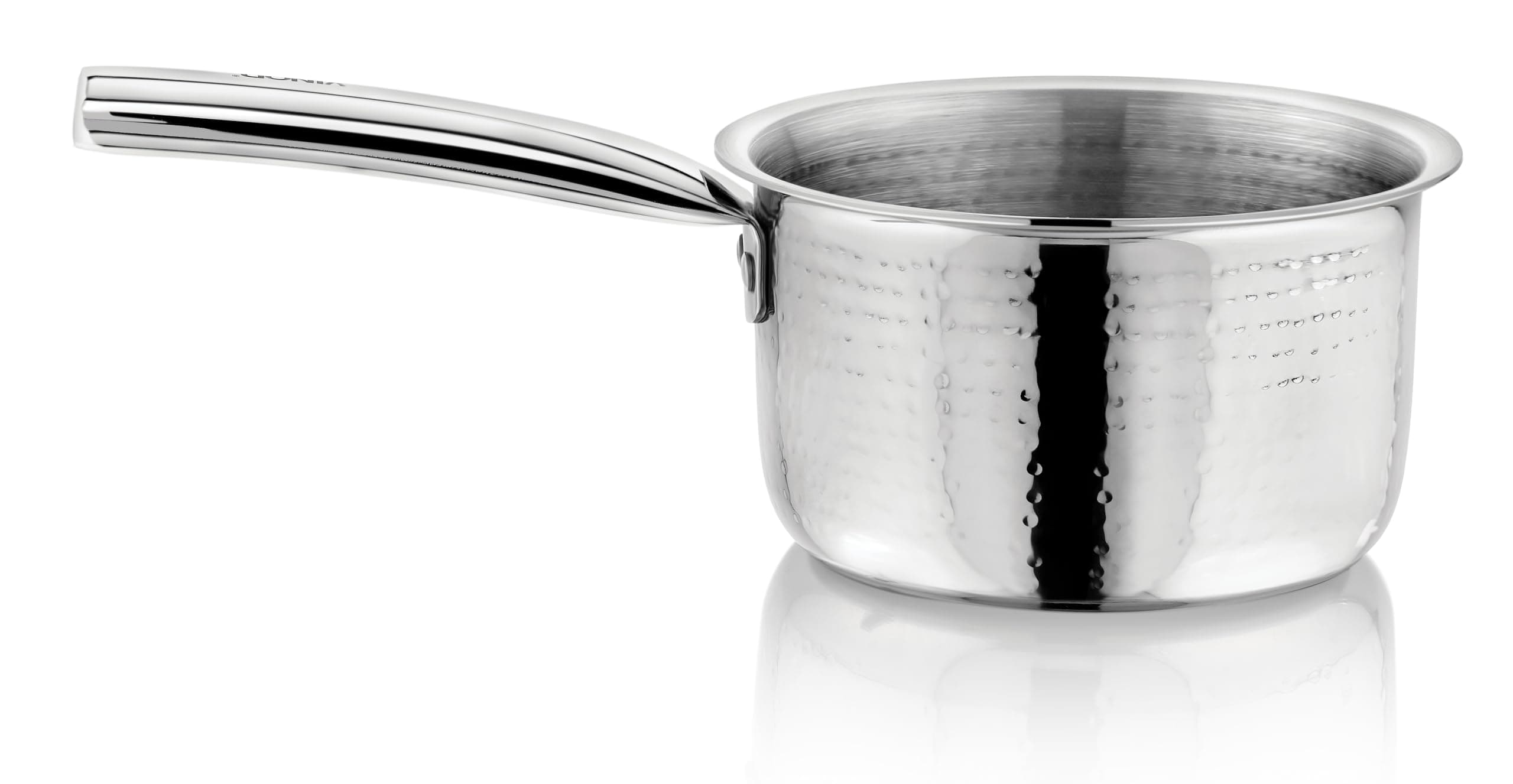 Vinod – Claro Heavy Gauge Stainless Steel Hammered Sauce Pan, 1.5 mm – Capacity 900 ml (14 cm)
