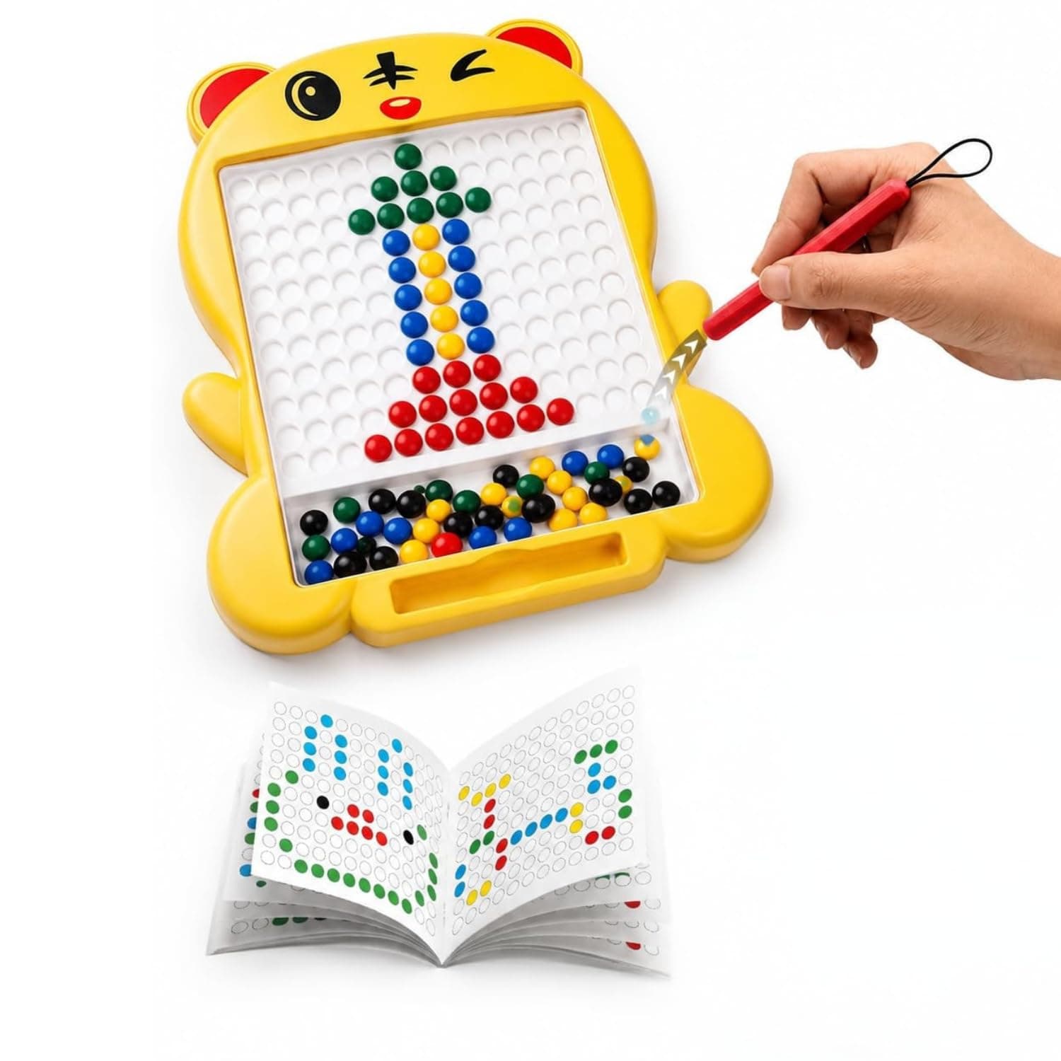 Magnetic Drawing Board for Kids with 80 Beads & Magnetic Pen | Big Size Magnetic Doodle Board | Educational Learning Toy, Drawing & Creativity for Boys & Girls (Multicolor)