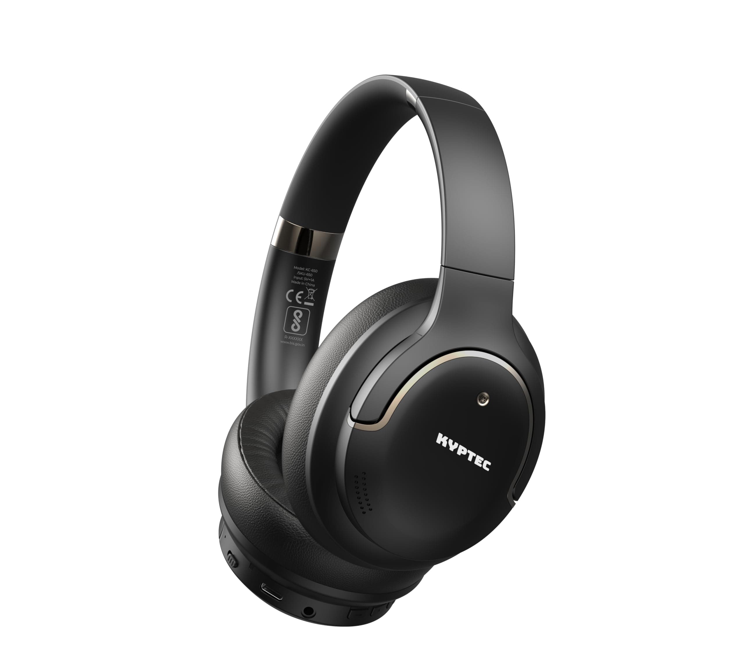 KYPTEC New Launch Model 650 ANC Bluetooth Wireless Headphones – Over Ear Noise Cancelling Headphone with Deep Bass, 35H Playtime, Large 40 MM Drivers, Triple Mics, Headphones Wireless with mic