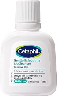 Cetaphil Gentle Exfoliating SA Cleanser 29ml | Daily Foaming Face Wash with Salicylic Acid, Mandelic Acid & Gluconolactone | Smooth, Even Skin | For Sensitive & Acne-Prone Skin