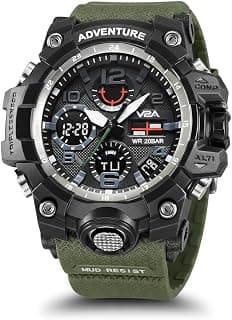V2A Military Green Chronograph Analogue and Digital Sports Watch for Men and Boys