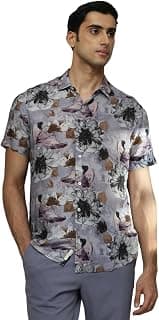 MUFTI Lilac Floral Slim Fit Shirt