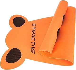 Amazon Brand - Symactive 4 Mm Anti-Skid Lightweight Ldpe Printed Yoga Mat With A Carrying Strap For Kids For Workout, Yoga And Fitness (Orange, 2X5 Ft, Panda), Pink