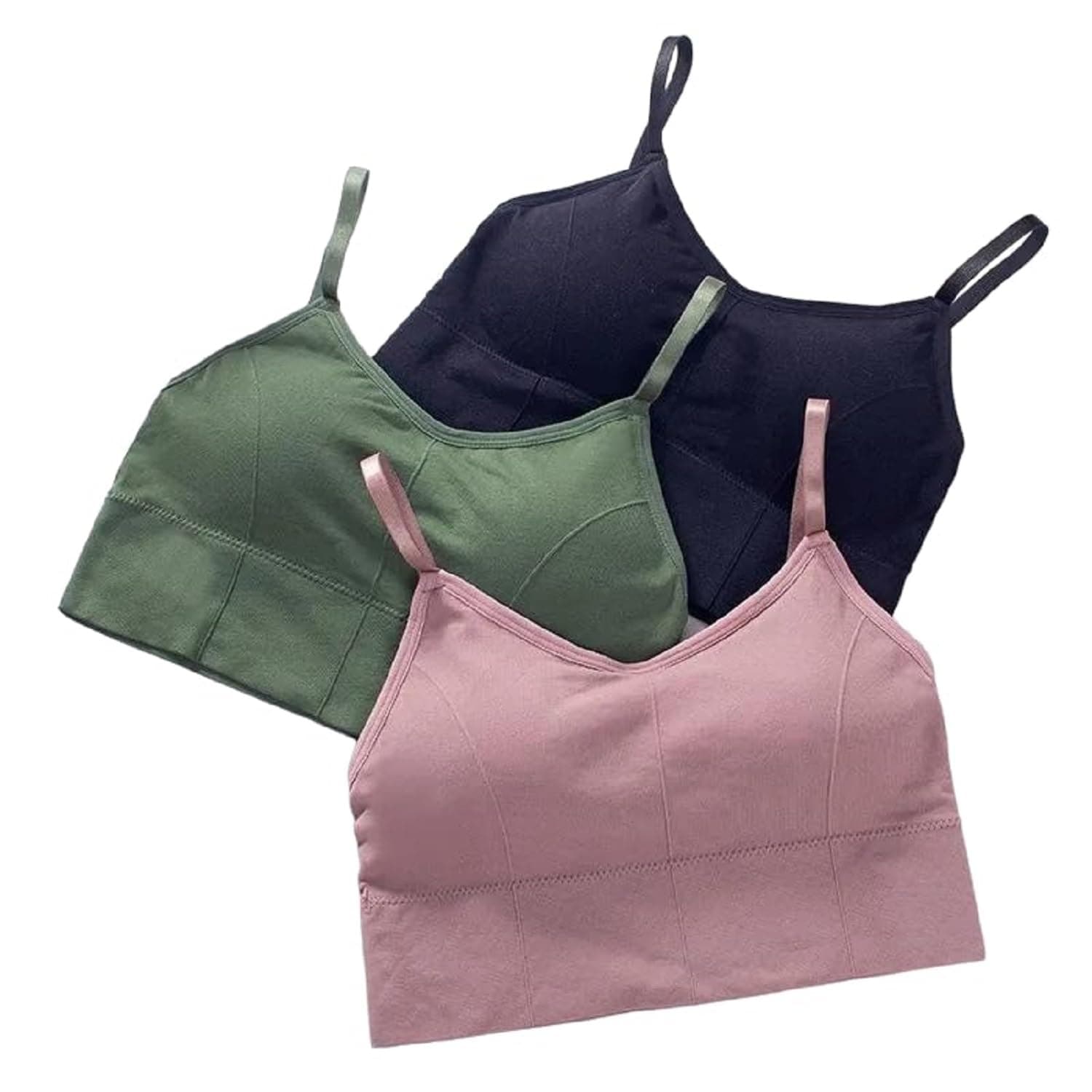 Mysha Women Cotton Padded Bra Combo Pack of 3 | Soft, Comfortable, and Breathable Fabric | Removable Pads, Adjustable Straps for Everyday Wear