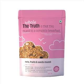The Whole Truth Breakfast Muesli | Nuts, Fruits and Seeds | 350 grams | Vegan | No Artificial Sweeteners | No Added Flavours | Nutritious Snack