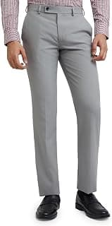 Park Avenue Men's Regular Fit Mid Rise Solid Pattern Poly Viscose Blend Flat Front Formal Trouser