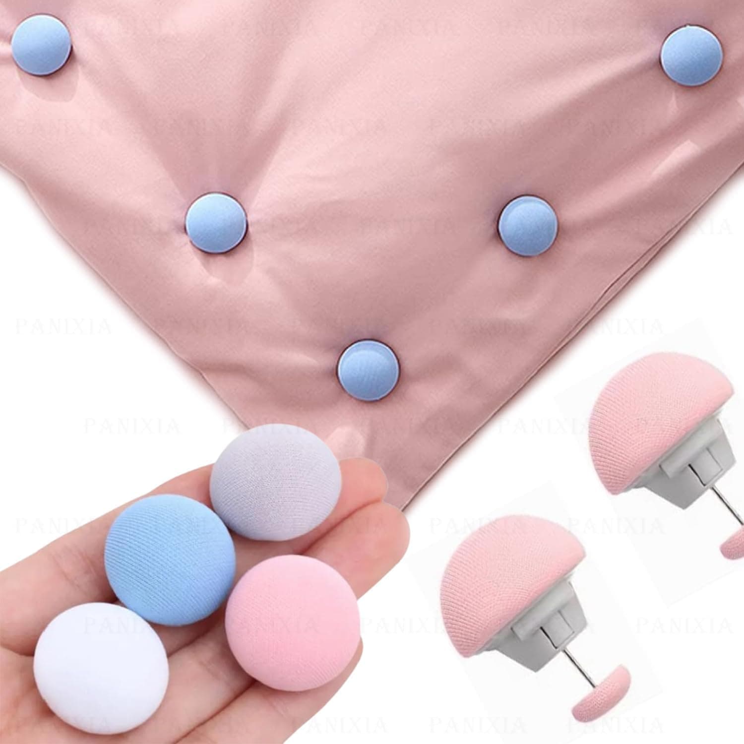 DZOPE Mushroom Blanket Clips – Non-Slip Duvet Cover Fasteners, Quilt Holders, Comforter Clips, One-Key Unlock Bedding Accessories for Bed Sheets, Mattresses, Curtains & More (Random Color)_Pack of 4