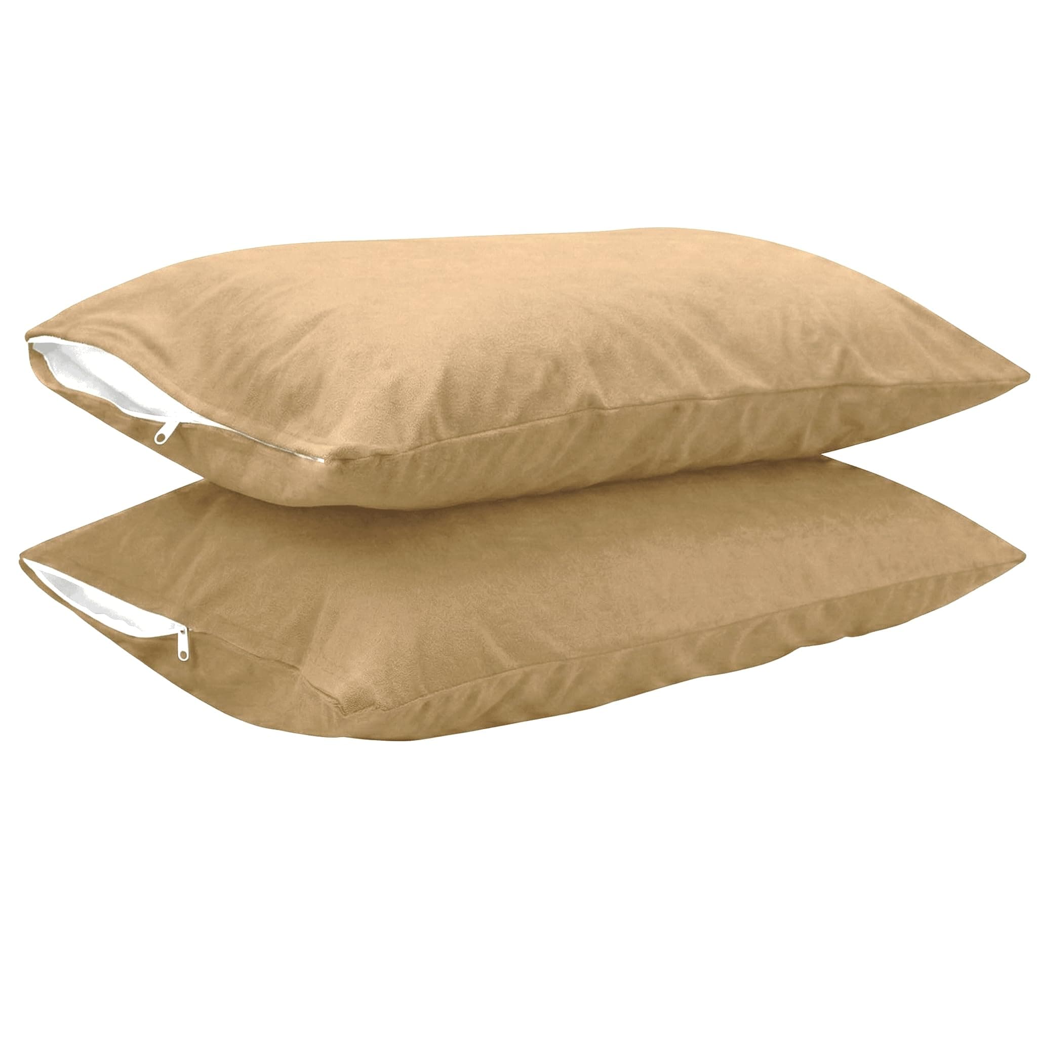 Trance Home Linen Anti-Bacterial Hypoallergenic Terry Waterproof Pillow Protector | Dust Mite - Bed Bug - Fluid Spill Protection Covers - Pack of 2 (Standard | 18x28 inch, Bamboo Brown) - Pack of 2