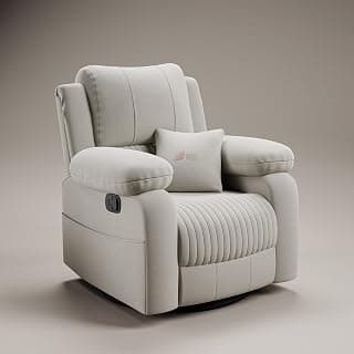 Green Soul Laze 2.0 | Single Seater Manual Recliner Sofa | Ultra Soft Suede Fabric | Rock, Revolve & Recline (R3) | Easy Access Side Pocket & Soft Cushion | 3 Year Warranty (Beige) Installation