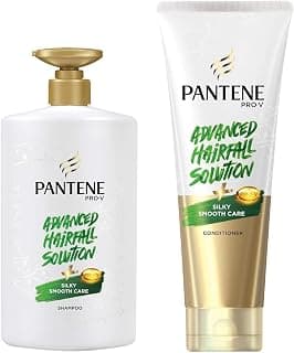 Pantene Advanced Hair Fall Solution Silky Smooth Care Conditioner, 180 ml & Pantene Advanced Hair Fall Solution Silky Smooth Care Shampoo, 1 L