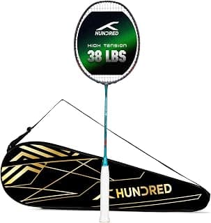 Hundred Predator Extra Strong Japan Made Graphite Unstrung Badminton Racket with Full Racket Cover Maximum Tension : ≤38lbs