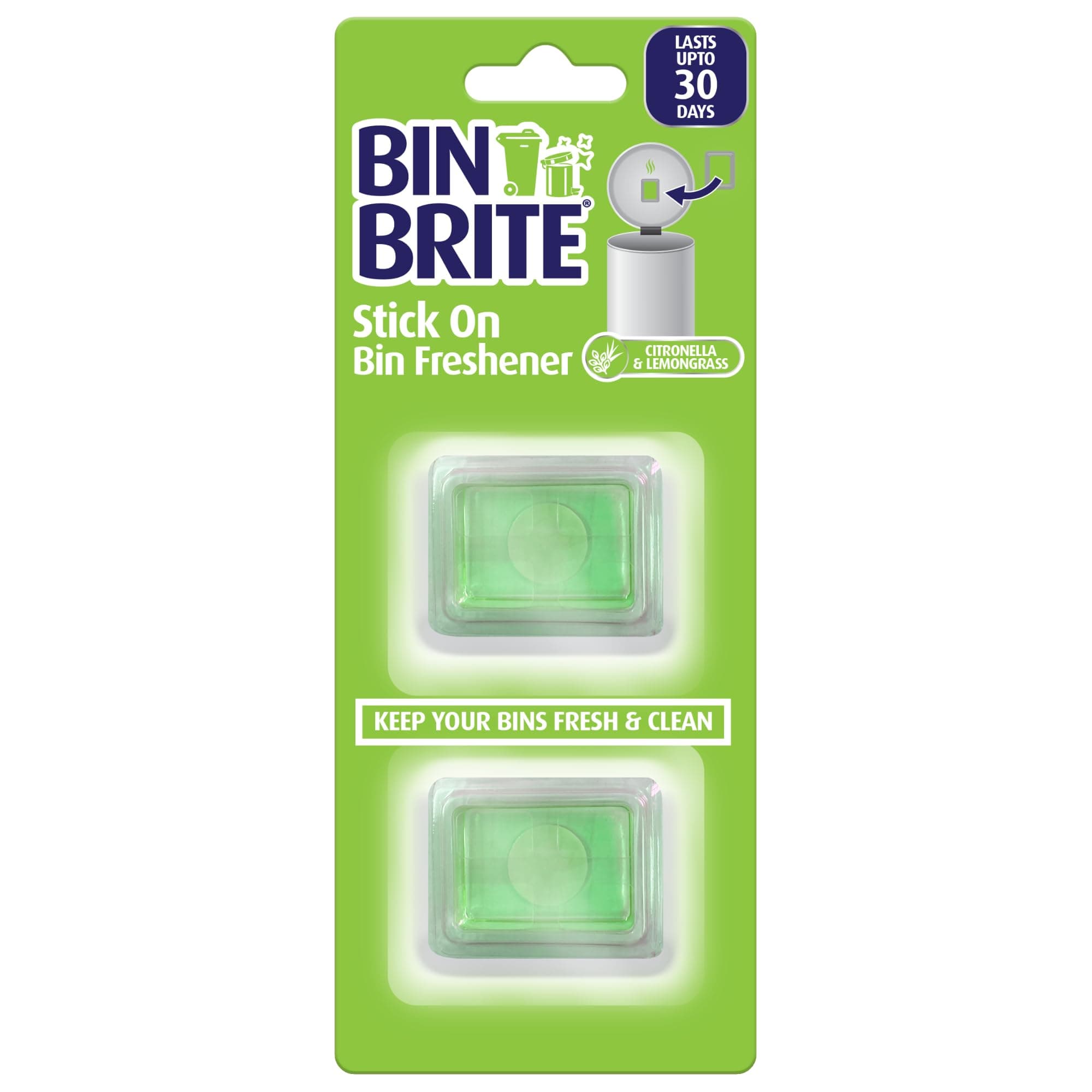 Bin Brite Citronella & Lemongrass Stick On Freshener 2 Pack