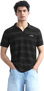 Flying Machine Men's Regular Fit Polo T-Shirt | Striped Pattern